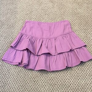Chic Lilac Ruffle Skater Skirt